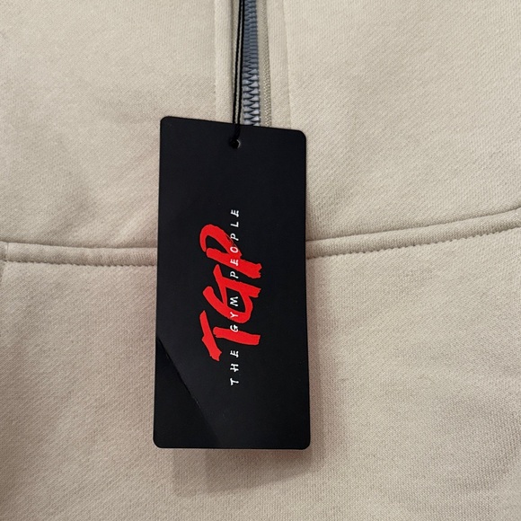 Tan Mock Neck Sweater with Thumbholes - Picture 2 of 4